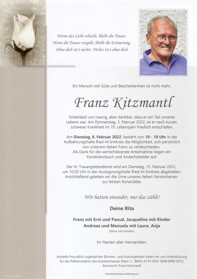 Kitzmantl Franz, Parte